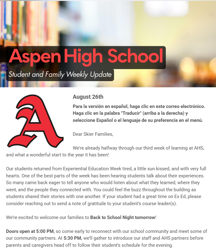 Wednesday, August 26th Principal Newsletter